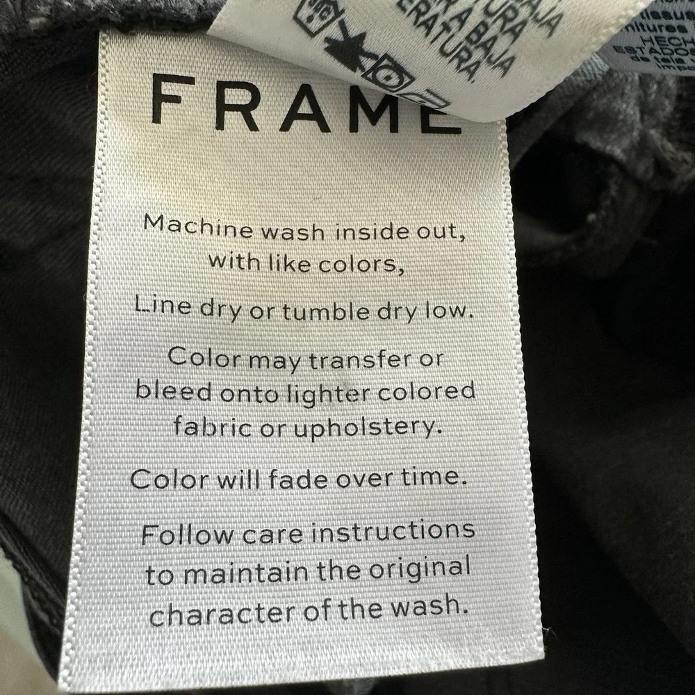 Frame Le Skinny De Jeanne Gray and Black Snake Skin Skinny Denim Jeans Size‎ 30